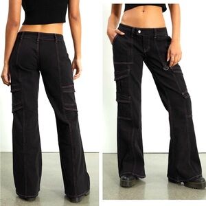 PACSUN Women’s Low Rise Cargo Bootcut Jeans